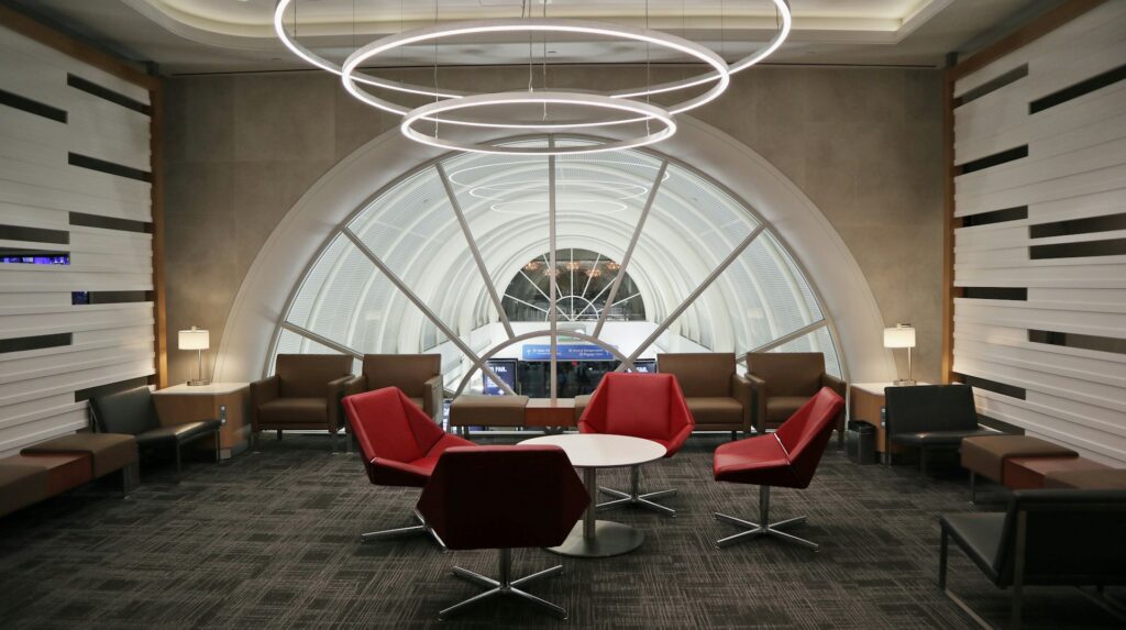 Spacious airport lounge